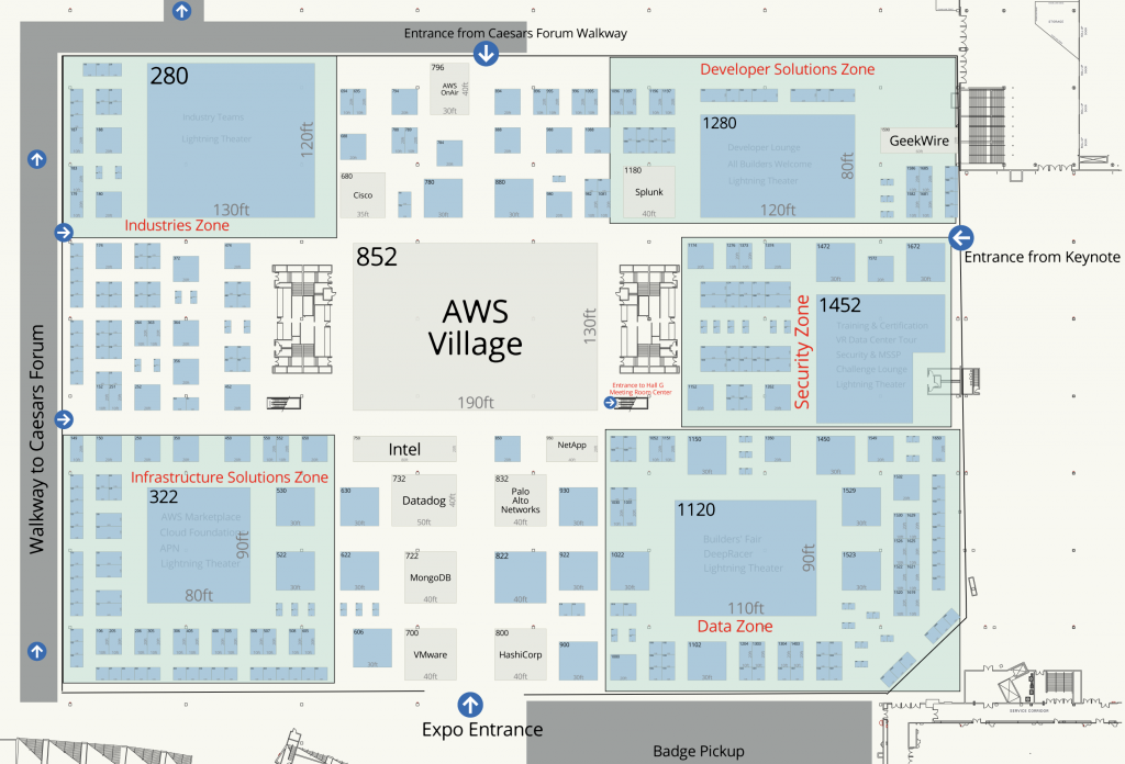 Expo Map reInvent Parties 2023